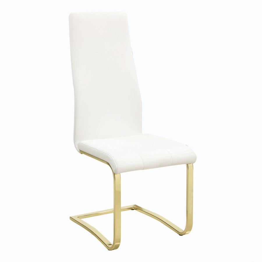 Chanel Side Chairs White and Rustic Brass (Set of 4)_0