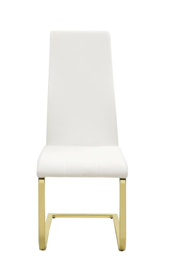 Chanel Side Chairs White and Rustic Brass (Set of 4)_1