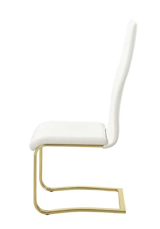 Chanel Side Chairs White and Rustic Brass (Set of 4)_2