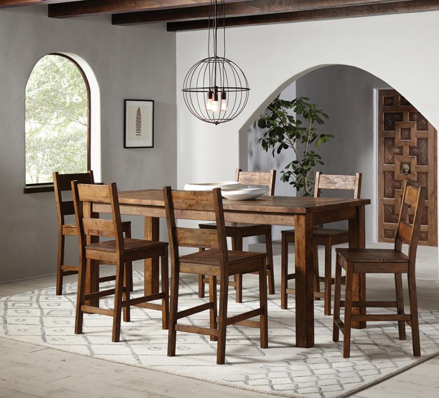 Coleman 5-piece Counter Height Dining Set Rustic Golden Brown_0