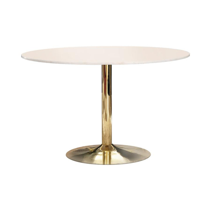 Kella Round Dining Table Natural Marble and Gold_2