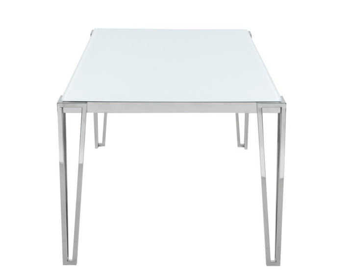 Pauline Rectangular Dining Table with Metal Leg White and Chrome_4