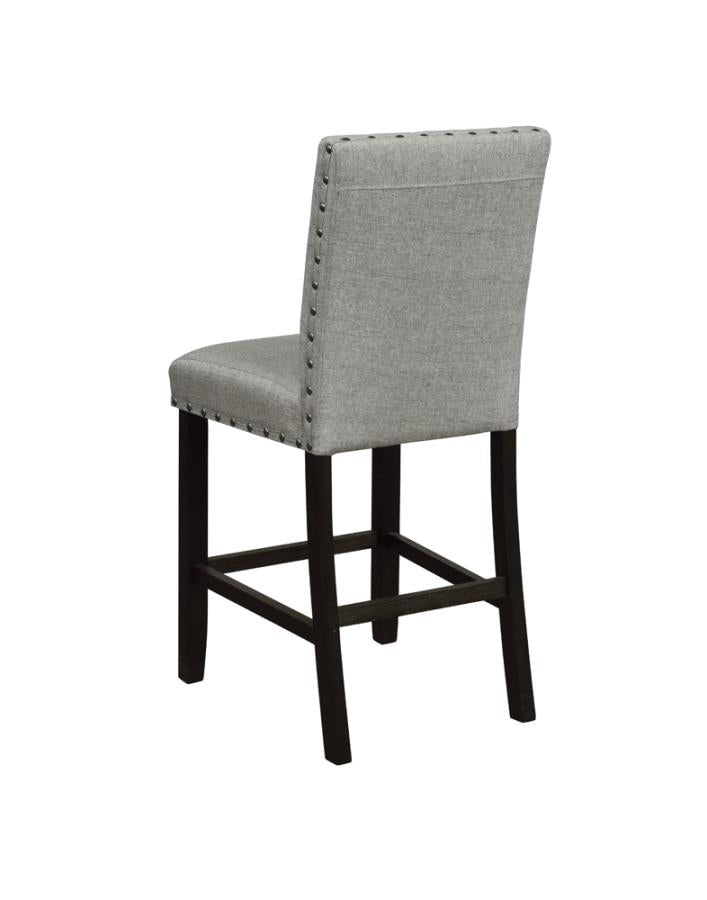 Solid Back Upholstered Counter Height Stools Grey and Antique Noir (Set of 2)_3