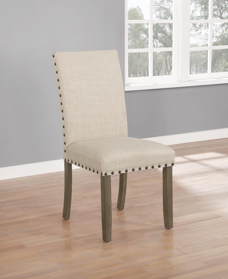 Coleman Upholstered Side Chairs Beige and Rustic Brown (Set of 2)_0