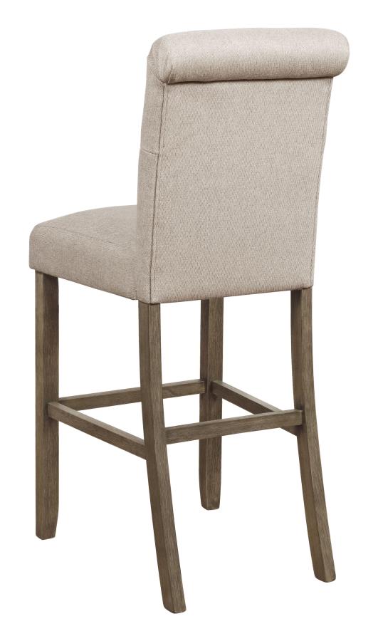 Tufted Back Bar Stools Beige and Rustic Brown (Set of 2)_2
