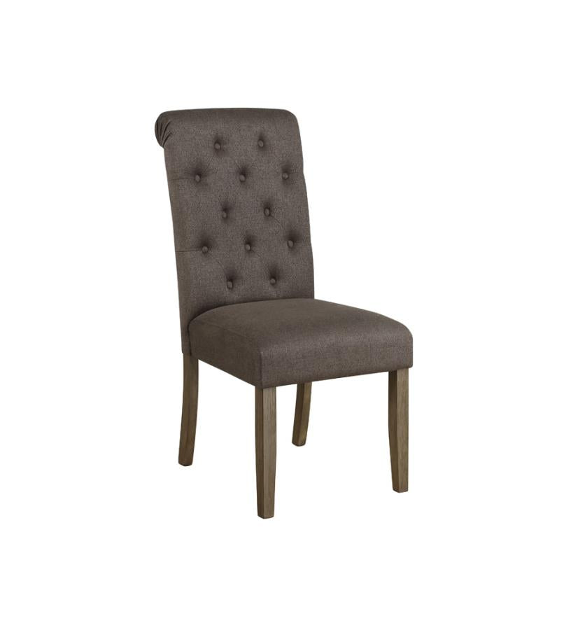 Calandra Tufted Back Side Chairs Rustic Brown and Grey (Set of 2)_1