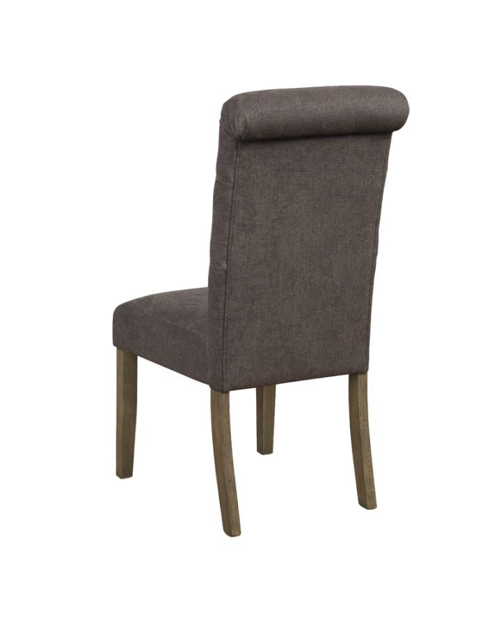 Calandra Tufted Back Side Chairs Rustic Brown and Grey (Set of 2)_2