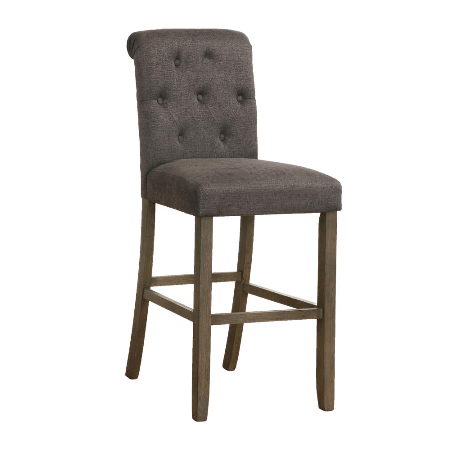 Tufted Back Bar Stools Grey and Rustic Brown (Set of 2)_1