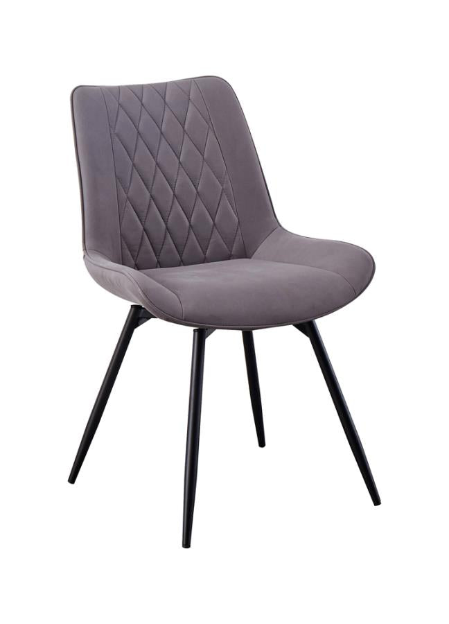 Upholstered Tufted Swivel Dining Chairs Grey and Gunmetal (Set of 2)_0
