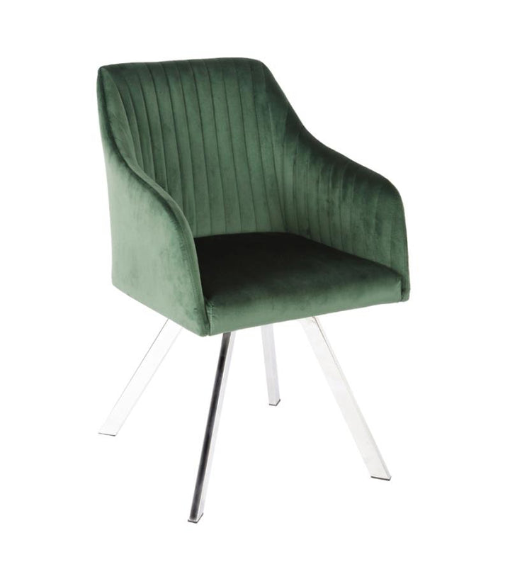Veena Channeled Back Swivel Dining Chair Green_0