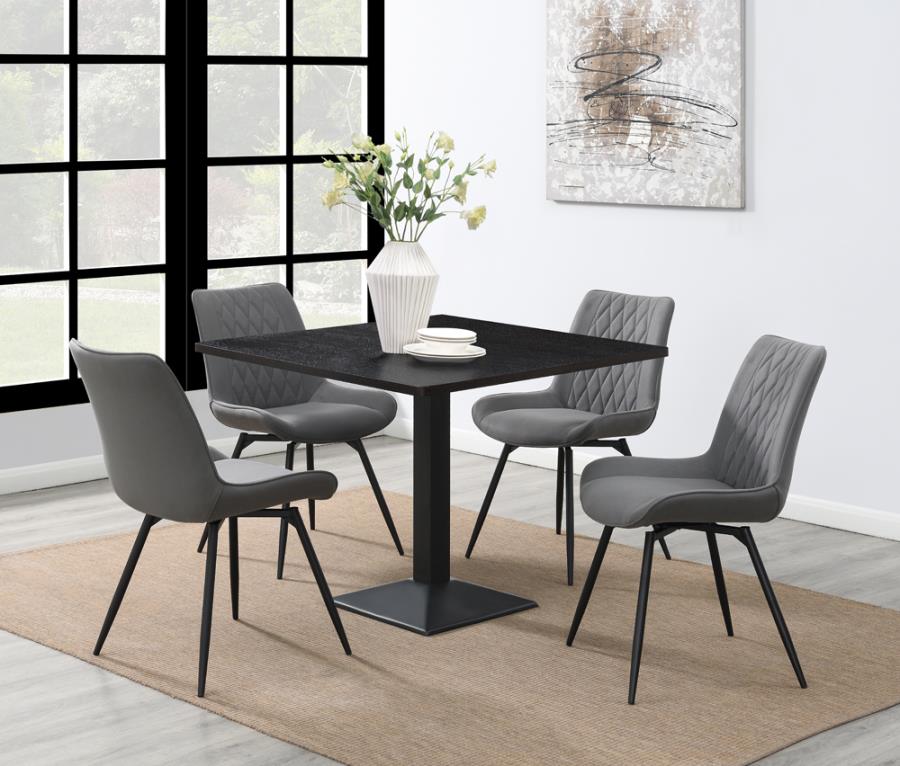 Moxee Square Dining Table Espresso and Gunmetal_1