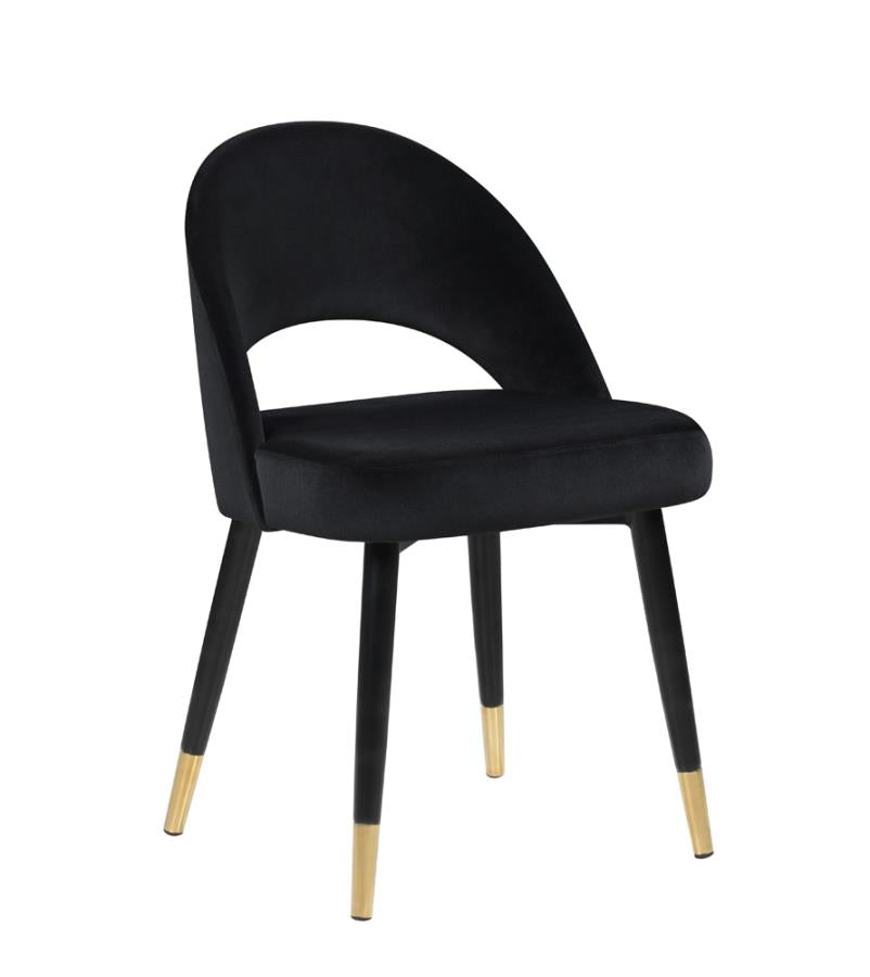 Lindsey Arched Back Upholstered Side Chairs Black (Set of 2)_0
