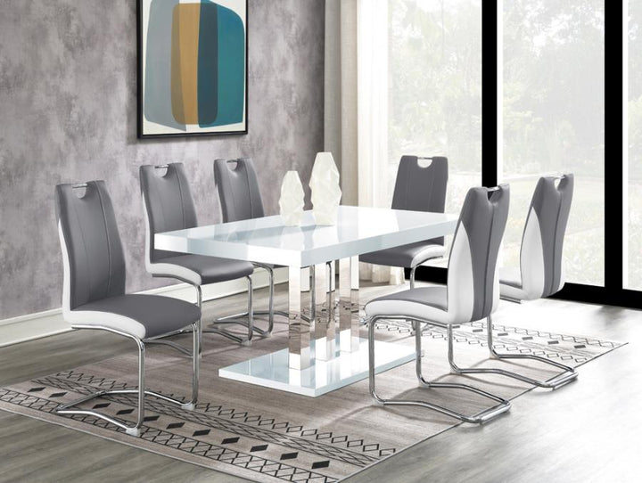 Brooklyn Rectangular Dining Table White High Gloss and Chrome_3