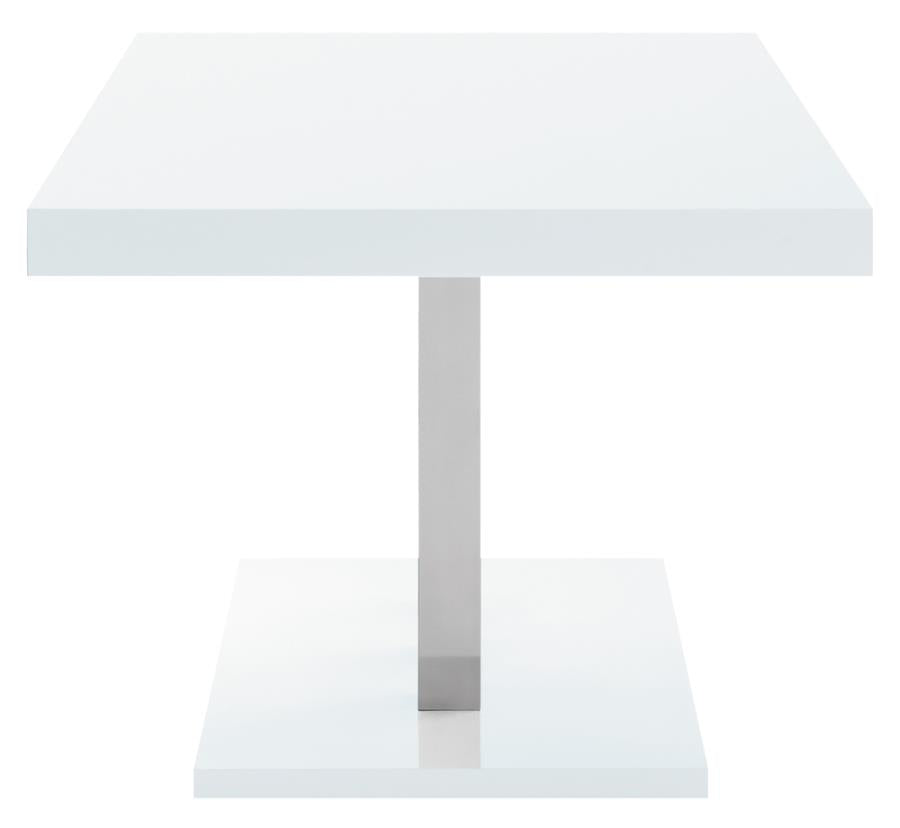 Brooklyn Rectangular Dining Table White High Gloss and Chrome_2