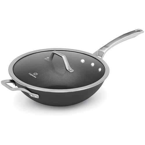 Signature Nonstick 12" Flat Bottom Wok w/ Cover_0