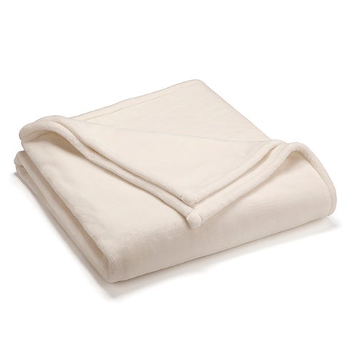 Sheared Faux Mink Blanket - Full/Queen Ivory_0