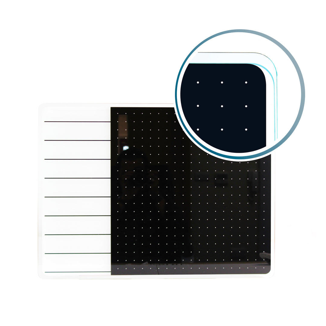 Floortex Glass Magnetic Planning Board 17" x 23" in White & Black - White_3