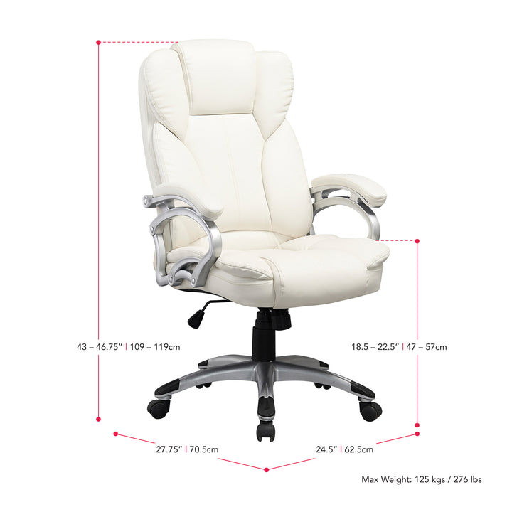 CorLiving LOF-418-O Executive Office Chair - White_5