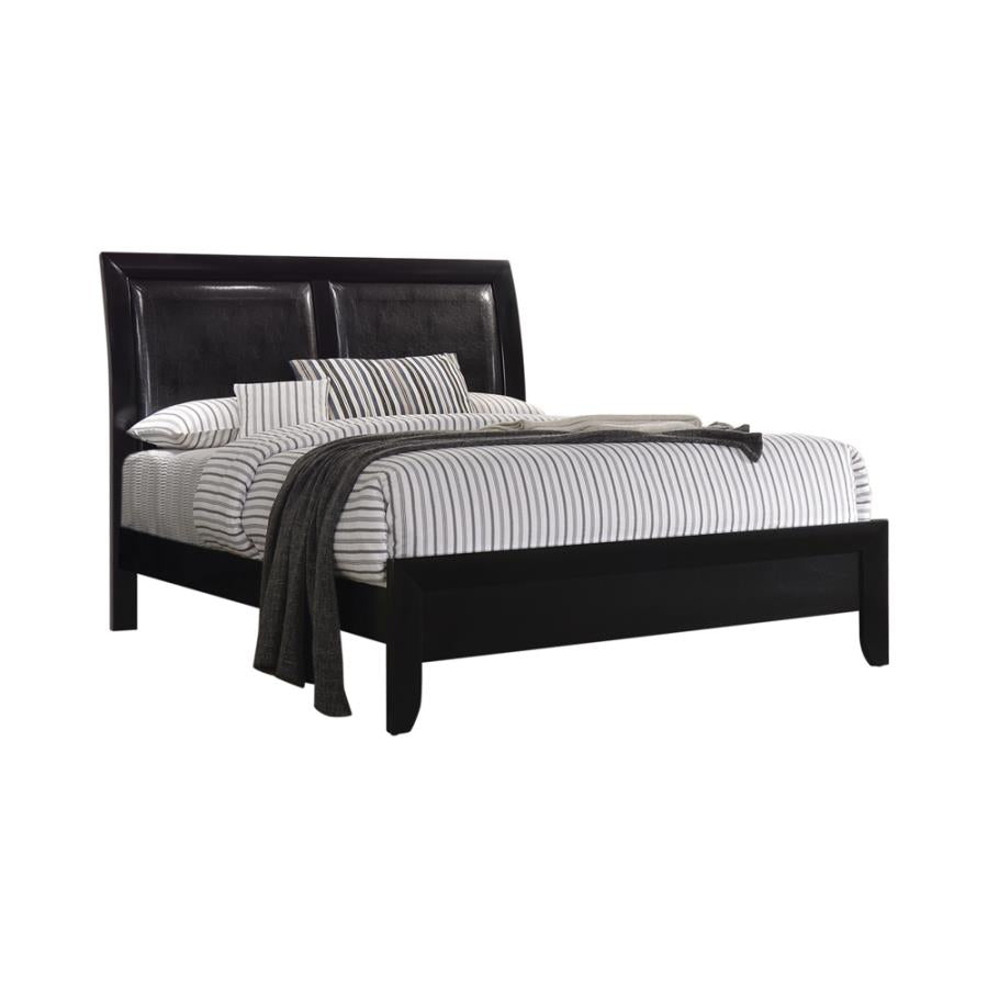 Briana Queen Upholstered Panel Bed Black_1