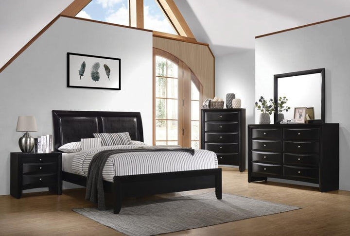 Briana Queen Upholstered Panel Bed Black_0