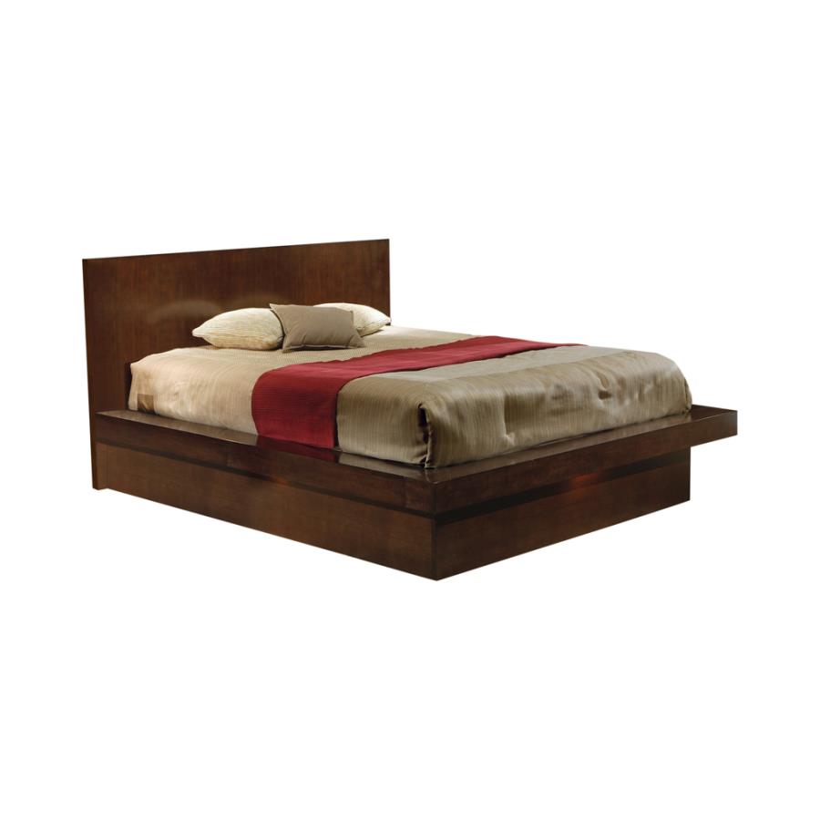 Jessica California King Platform Bed with Rail Seating Cappuccino_1