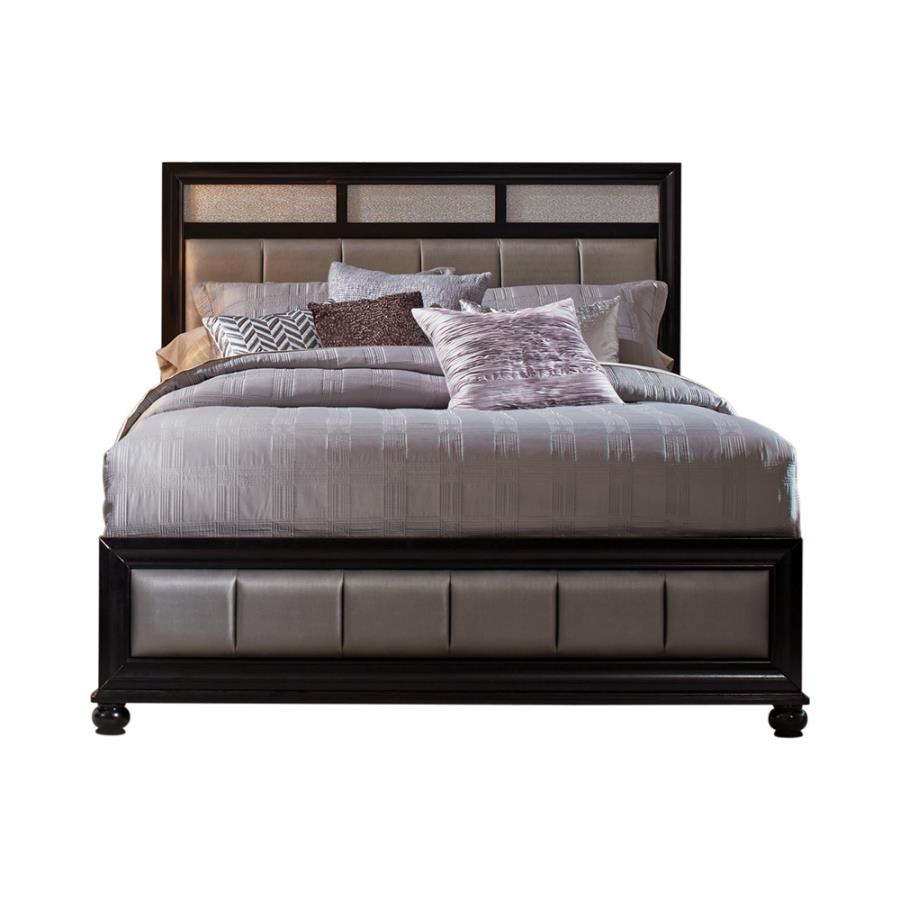 Barzini California King Upholstered Bed Black and Grey_2