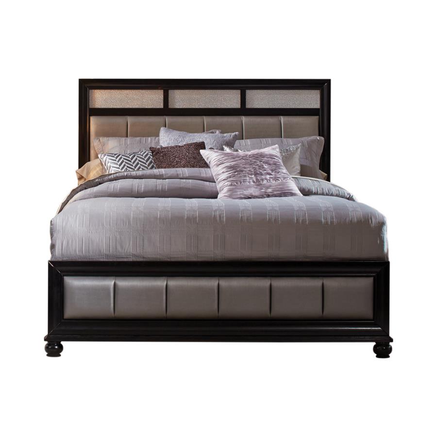 Barzini Queen Upholstered Bed Black and Grey_2