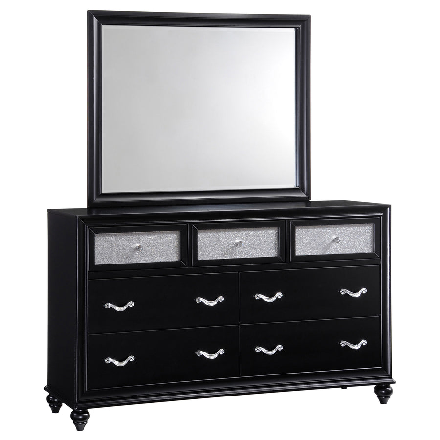 Barzini 7-drawer Dresser with Mirror Black_0