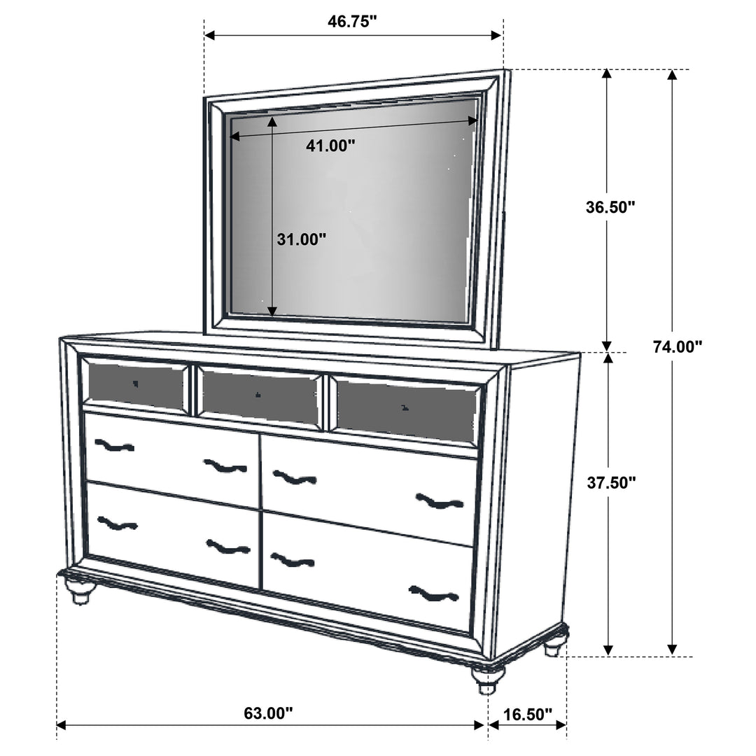 Barzini 7-drawer Dresser with Mirror Black_2