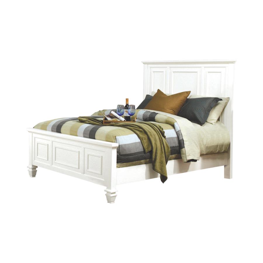 Sandy Beach Eastern King Panel Bed with High Headboard White_2