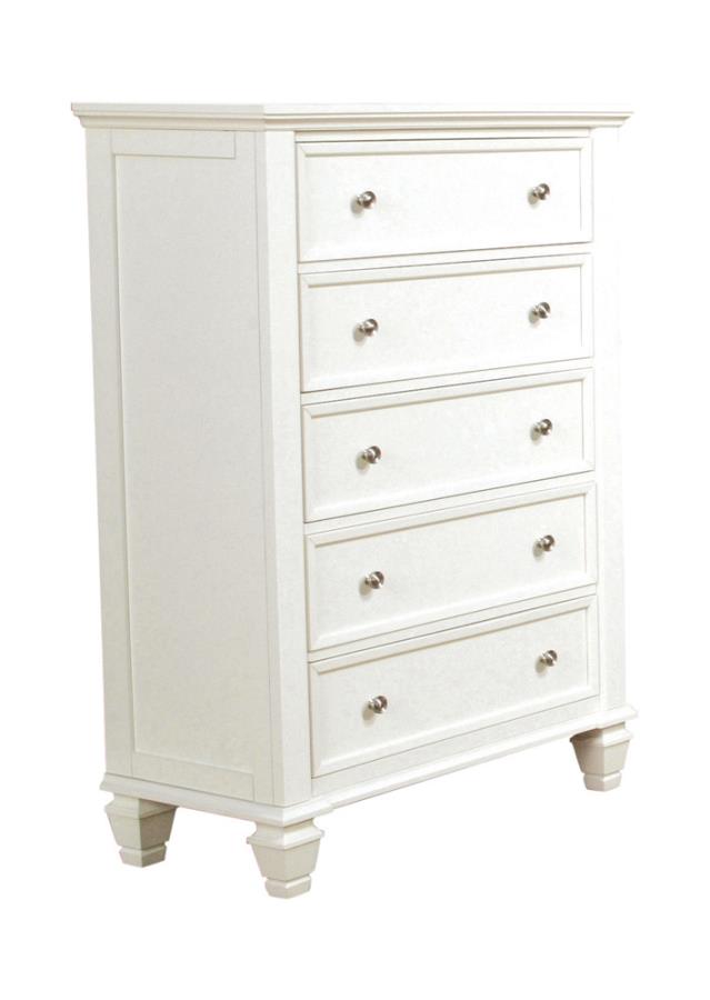 Sandy Beach 5-drawer Rectangular Chest White_2