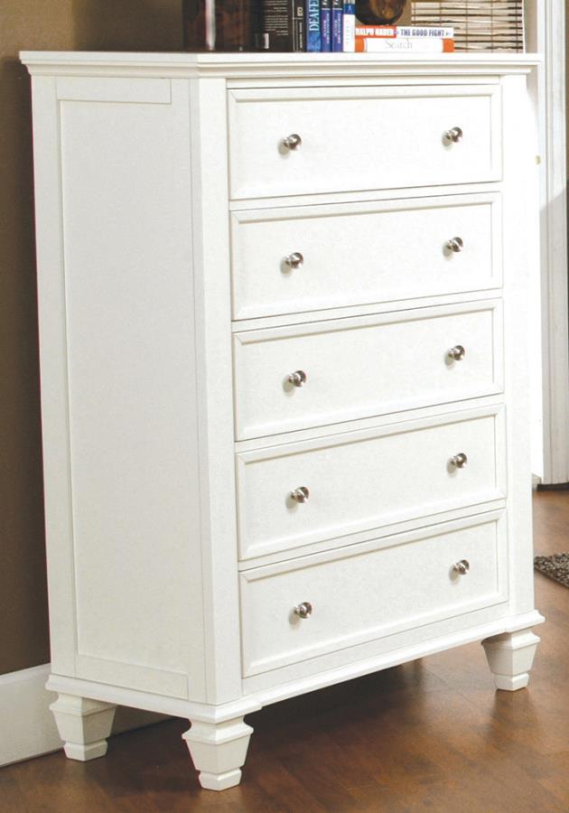 Sandy Beach 5-drawer Rectangular Chest White_0