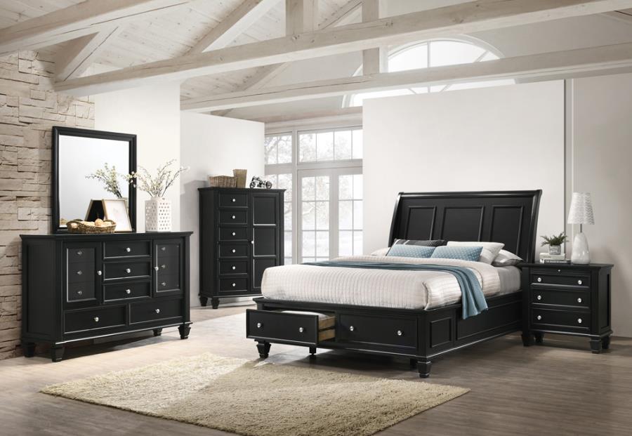 Sandy Beach Storage Bedroom Set with Sleigh Headboard_0