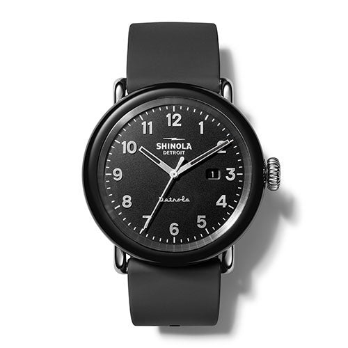 Unisex Model D Detrola Black Silicone Strap Watch Black Dial_0