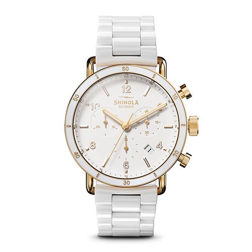 Ladies' Canfield Sport Chronograph White Ceramic Watch, White Dial_0