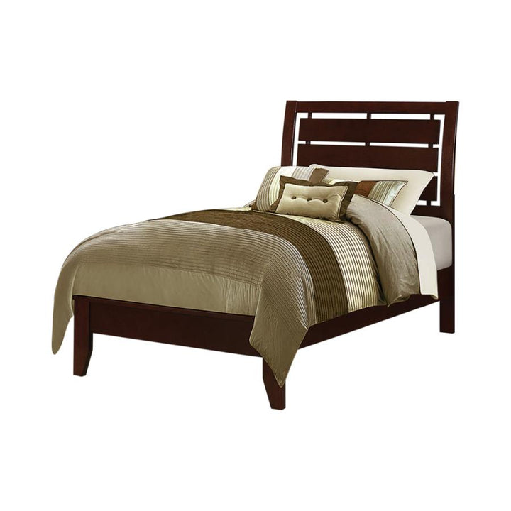 Serinity Twin Panel Bed with Cut-out Headboard Rich Merlot_2