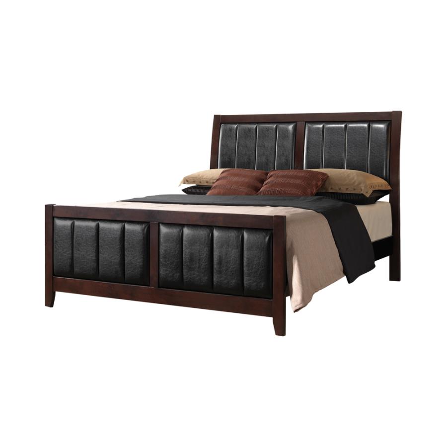 Carlton Eastern King Upholstered Bed Cappuccino and Black_2