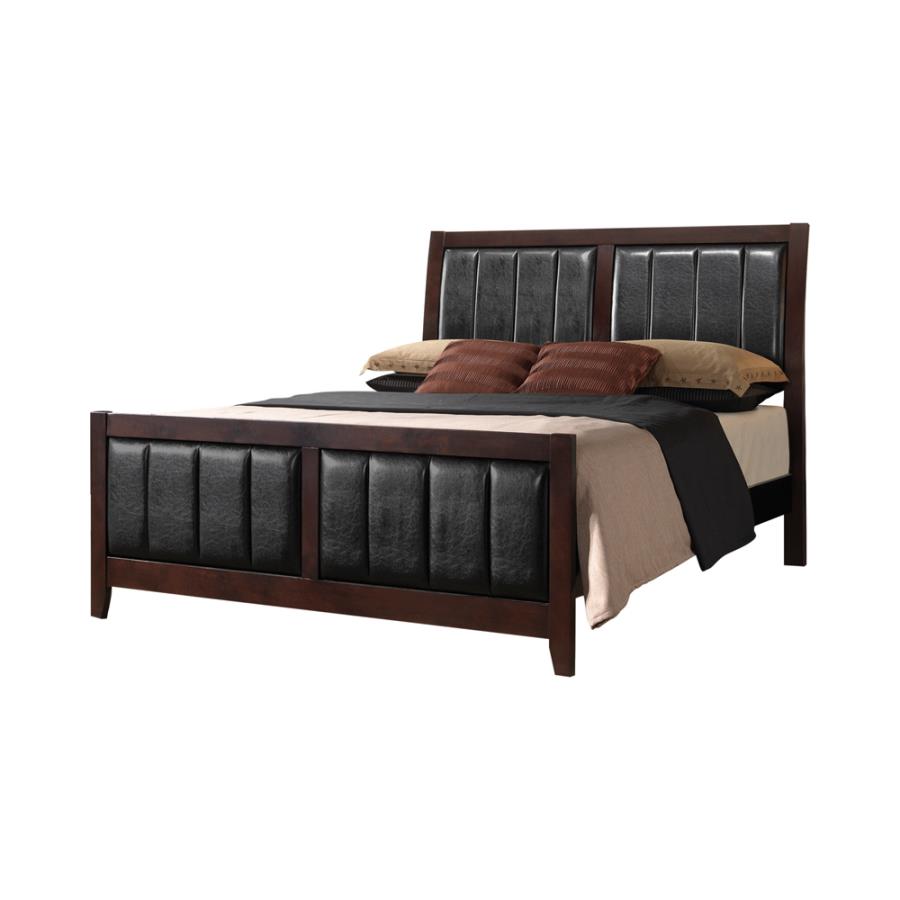 Carlton California King Upholstered Bed Cappuccino and Black_2