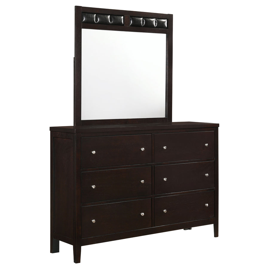 Carlton 6-drawer Rectangular Dresser with Mirror Cappuccino_0