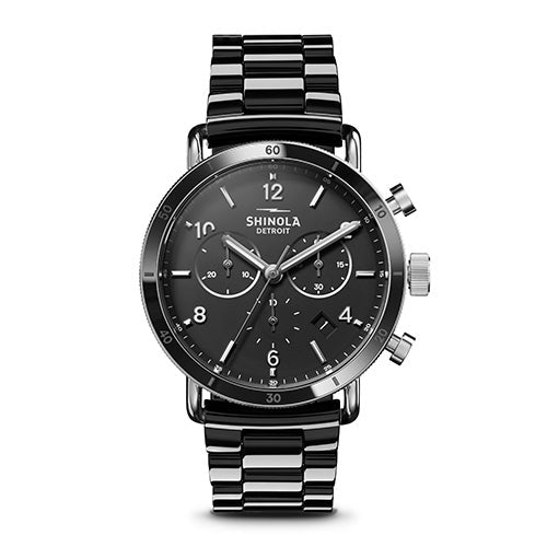 Ladies' Canfield Sport Chronograph Black Ceramic Watch, Black Dial_0