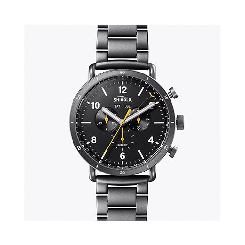 Mens' Canfield Sport Chronograph Gunmetal PVD Stainless Steel Watch, Black Dial_0