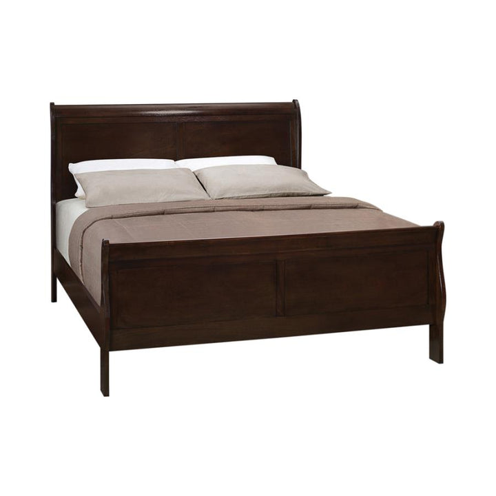 Louis Philippe Queen Panel Sleigh Bed Cappuccino_2