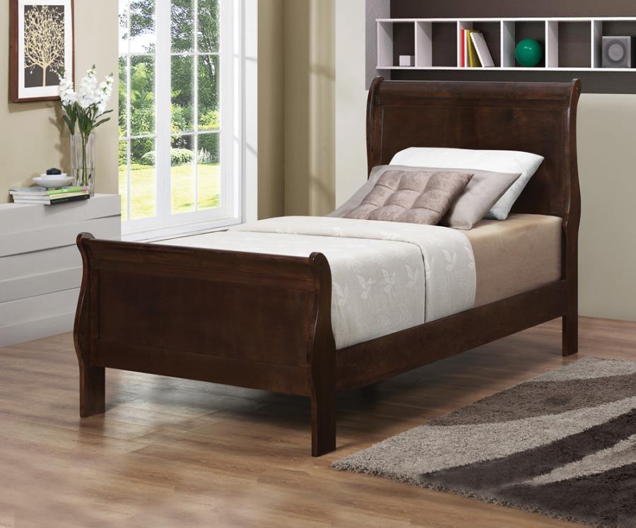 Louis Philippe Twin Panel Sleigh Bed Cappuccino_0