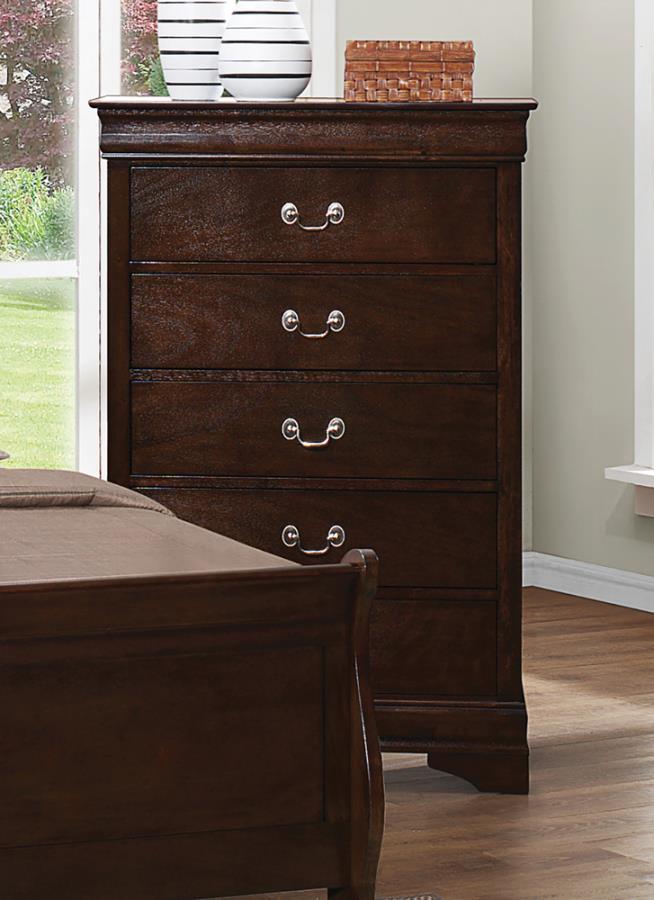 Louis Philippe 5-drawer Chest with Silver Bails Cappuccino_1