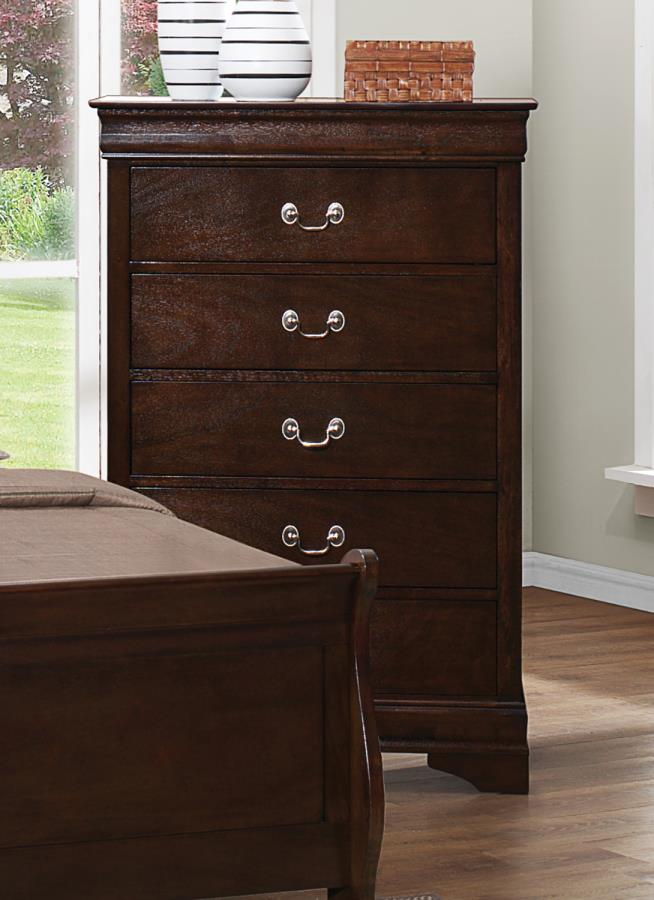 Louis Philippe 5-drawer Chest with Silver Bails Cappuccino_0