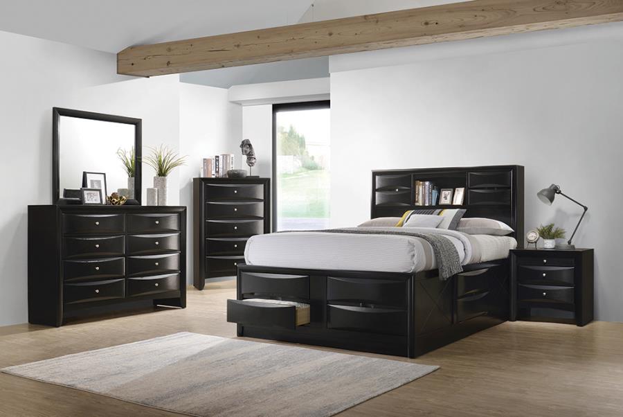 Briana Storage Bedroom Set with Bookcase Headboard Black_0