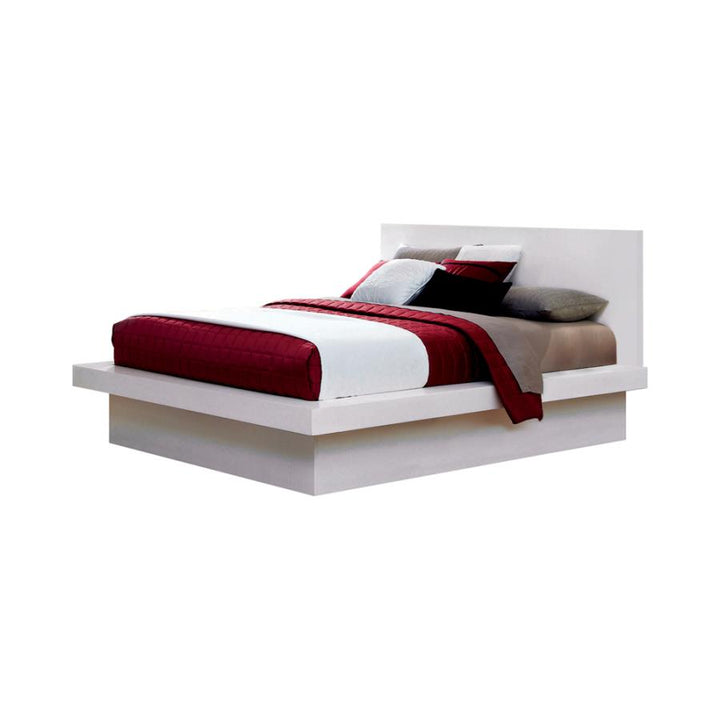 Jessica Eastern King Platform Bed with Rail Seating White_2