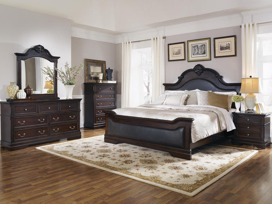 Cambridge Eastern King Panel Bed Cappuccino and Brown_1