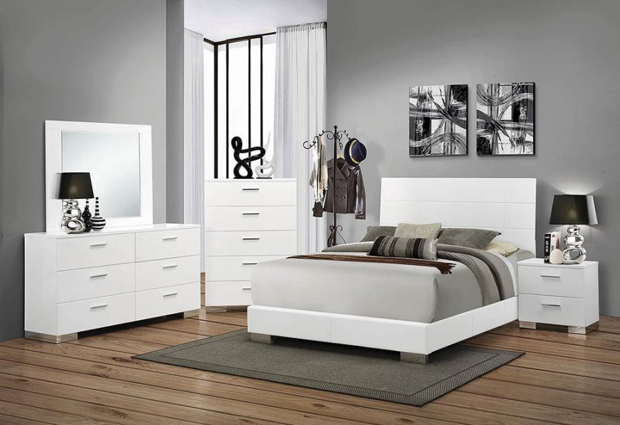 Felicity Eastern King Panel Bed Glossy White_1