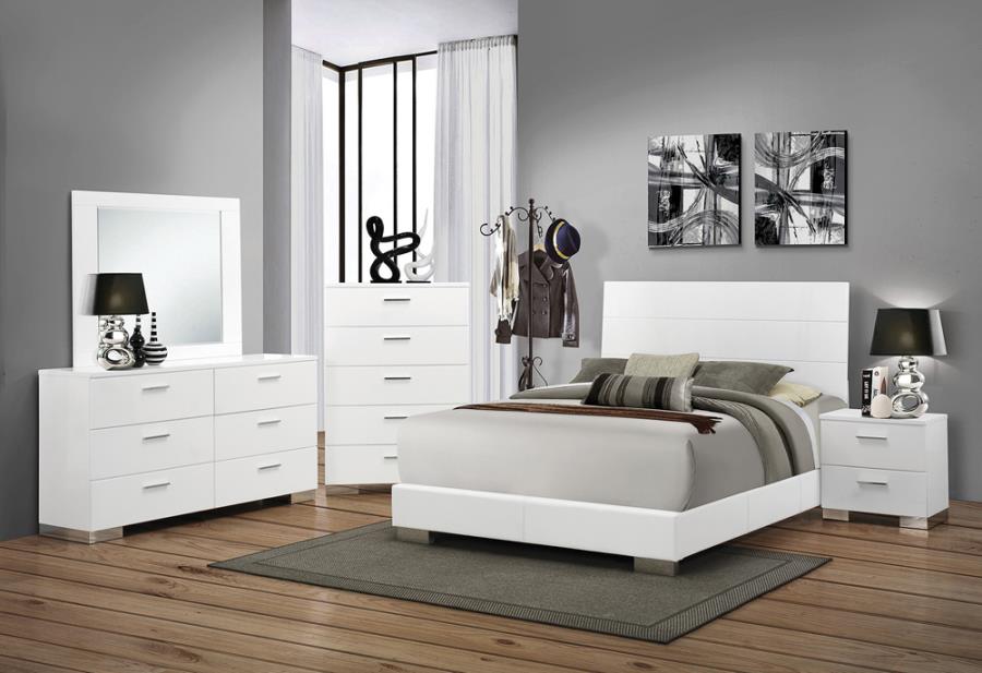 Felicity Queen Panel Bed Glossy White_1